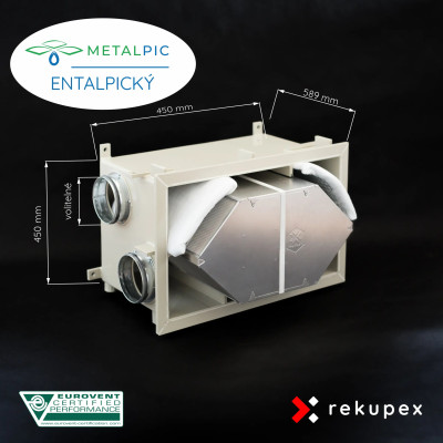 ENTALPICKÝ RECUBOX® OPEN EX 03/500 - 700 m3/h. (vyjmutelný výměník v opláštění, rekuperační box, rekuperace vzduchu)