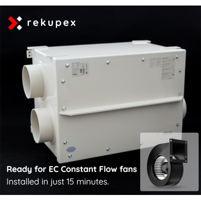 Enthalpic RECUBOX® 250 VENT-READY – bereit für EC-Lüfter mit konstantem Luftdurchsatz