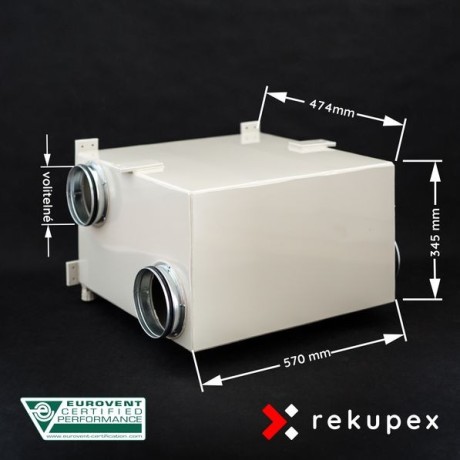RECUBOX® RX 04/400 - 650 m3/h. (Rückgewinnungswärmetauscher im Gehäuse, Rückgewinnungsbox, Luftrückgewinnung, Rückgewinnungseinh