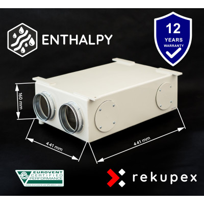 RECUBOX® HRV 03/100 - 140 m³/h | Kompakter Wärmerückgewinnungs-Wärmetauscher für Rundkanäle