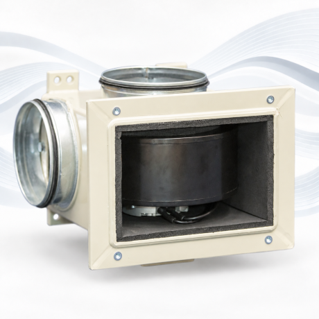 AIRBOX 90 360 – isolierte rechteckige Box für EC-Ventilatoren AFL Constant Flow