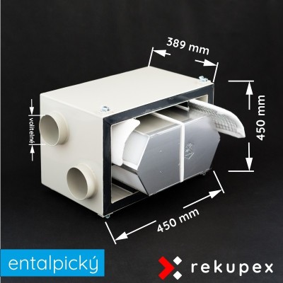 RECUBOX® ENTHALPY OPEN EX 03/300 – 480 m3/h. (herausnehmbarer Wärmetauscher im Gehäuse, Wärmerückgewinnungsbox, Luftrückgewinnun