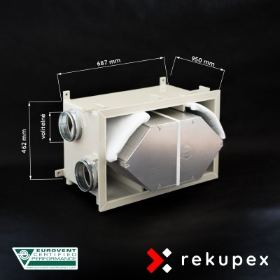 RECUBOX® OPEN RX 05/800 - 1500 m3/h (herausnehmbarer Wärmetauscher im Gehäuse, Wärmerückgewinnungsbox, Luftrückgewinnung, Wärmer