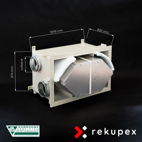 RECUBOX® OPEN RX 08/600 - 2300 m3/h (herausnehmbarer Wärmetauscher im Gehäuse, Wärmerückgewinnungsbox, Luftrückgewinnung, Einhei