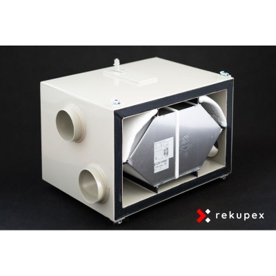 RECUBOX® OPEN RX 03/200 (abnehmbarer Wärmetauscher im Gehäuse, Wärmerückgewinnungsbox, Luftrückgewinnung, Wärmerückgewinnungsker